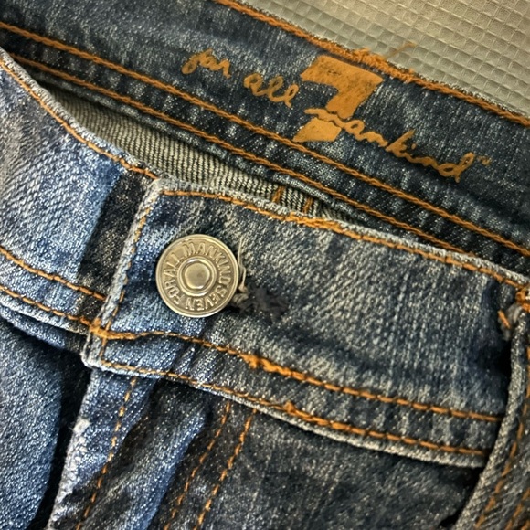 Vintage 7 For All Mankind Dark Blue Straight Jeans - Picture 6 of 11